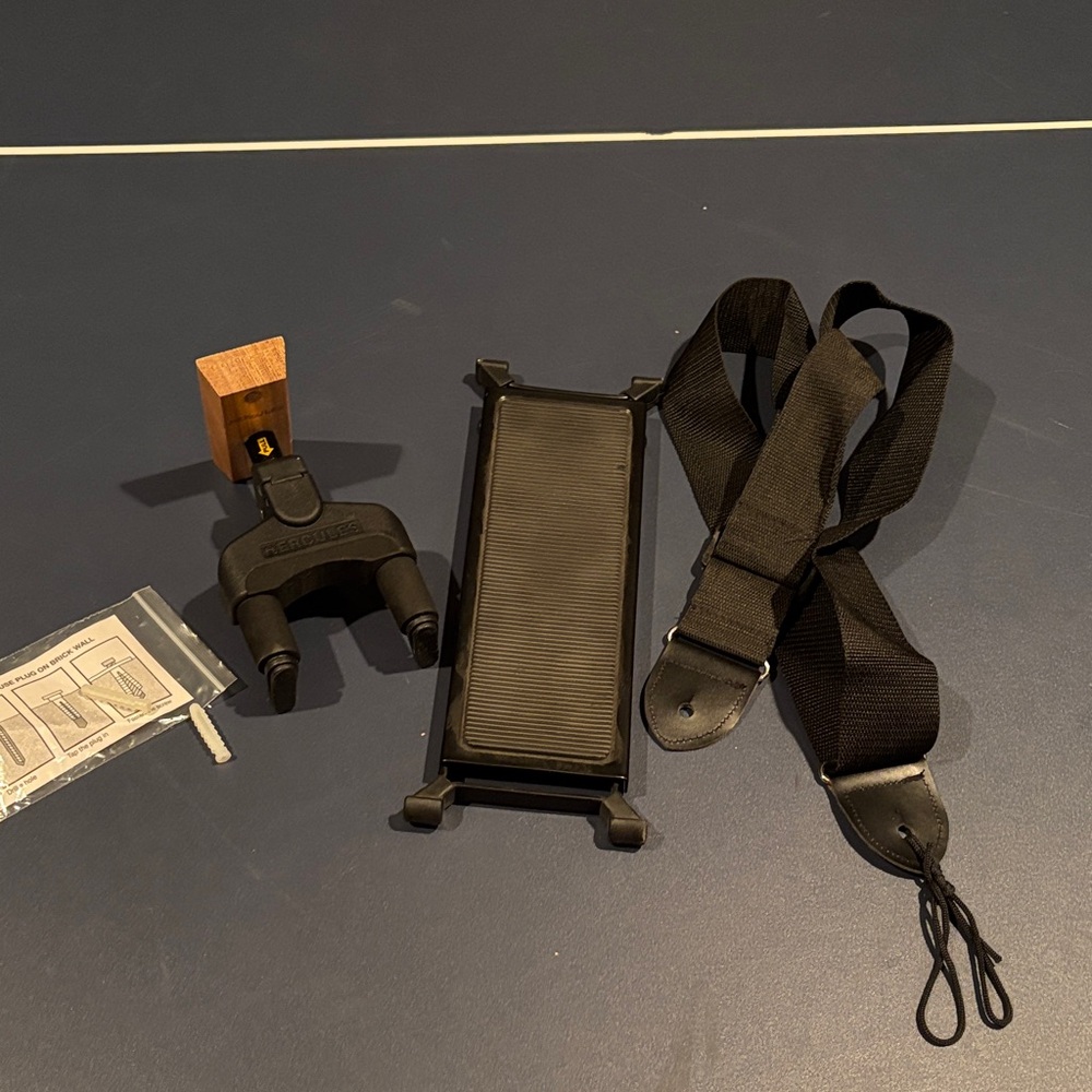 Black Guitar Strap with Holder by